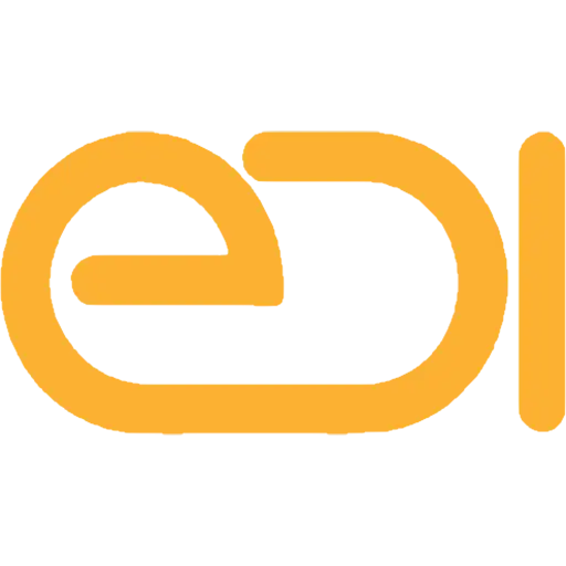 EDI logo in yellow texts