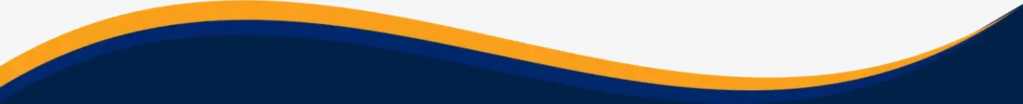 Wavy abstract design with an orange curve above a navy blue curve, against a white background.