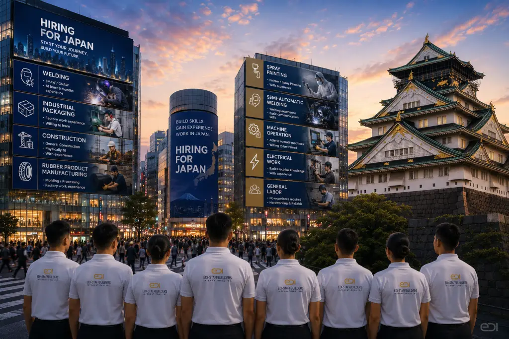 Filipino talents for Japan working in factory and construction roles across Osaka and Tokyo